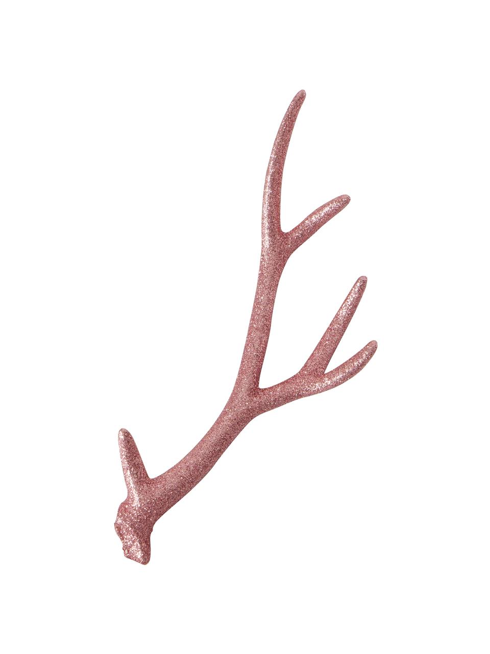 Bois de cerf décoratifs Crany, haut. 30 cm, 2 élém., Plastique, Vieux rose, larg. 16 x haut. 30 cm