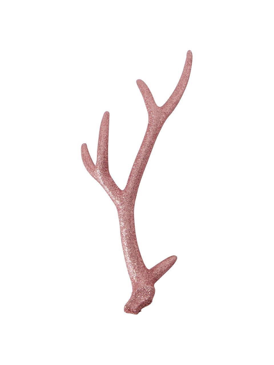 Bois de cerf décoratifs Crany, haut. 30 cm, 2 élém., Plastique, Vieux rose, larg. 16 x haut. 30 cm