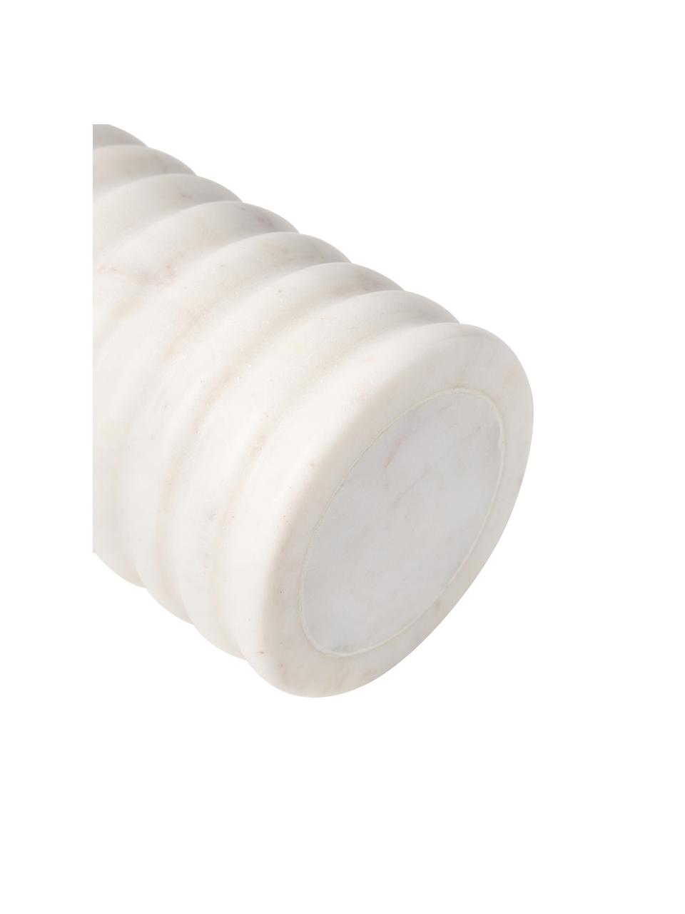 Distributeur de savon en marbre Orta, Blanc, marbré, Ø 8 x haut. 17 cm