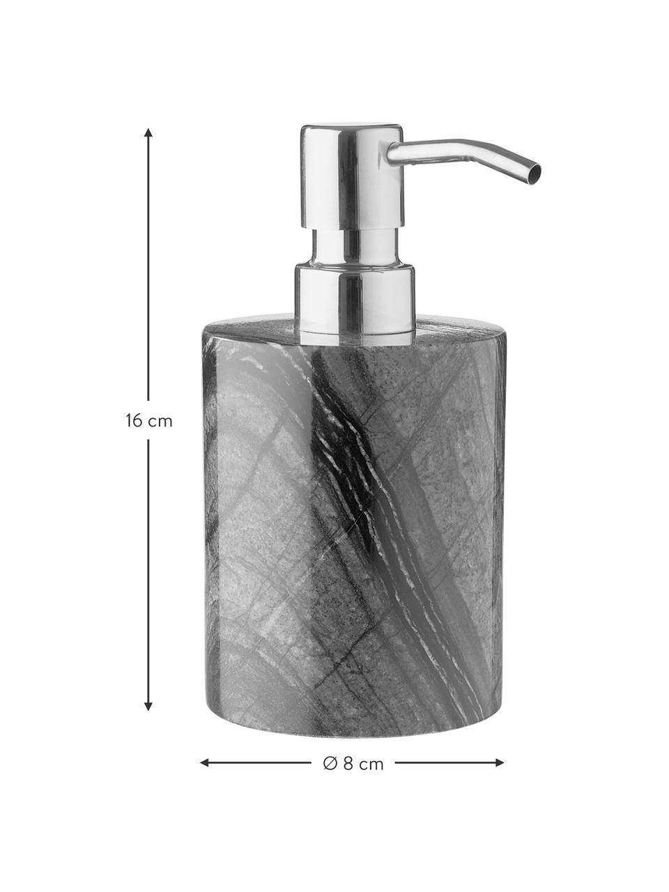 Mramorový dávkovač na mydlo Teren, Mramor, Čierna, Ø 8 x V 16 cm