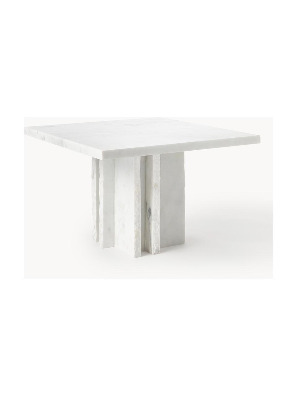 Mramorový konferenční stolek Selene, Mramor, Bílá, mramorovaná, Š 55 cm, D 55 cm