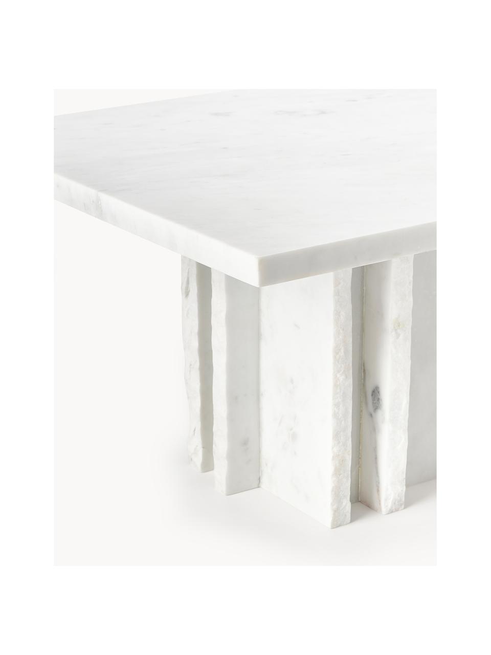 Table basse en marbre Selene, Marbre, Blanc, marbré, larg. 55 x prof. 55 cm