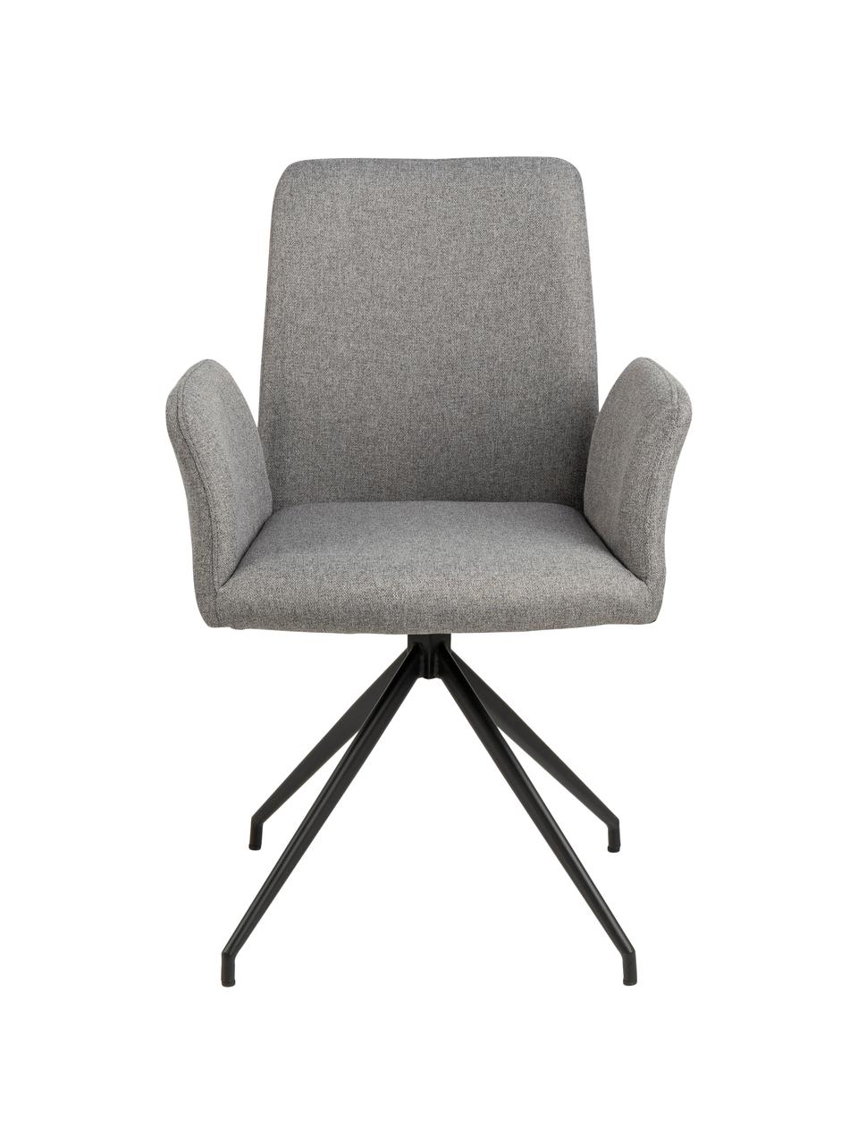 Silla giratoria tapizada Naya, Tapizado: poliéster Alta resistenci, Estructura: metal con pintura en polv, Tejido gris claro, An 59 x F 59 cm