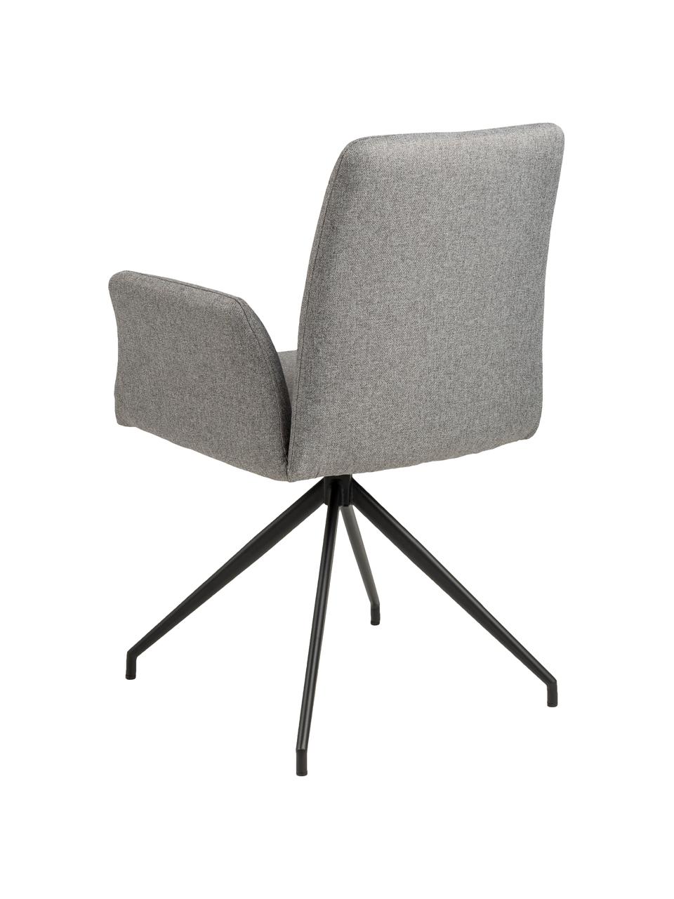 Silla giratoria tapizada Naya, Tapizado: poliéster Alta resistenci, Estructura: metal con pintura en polv, Tejido gris claro, An 59 x F 59 cm