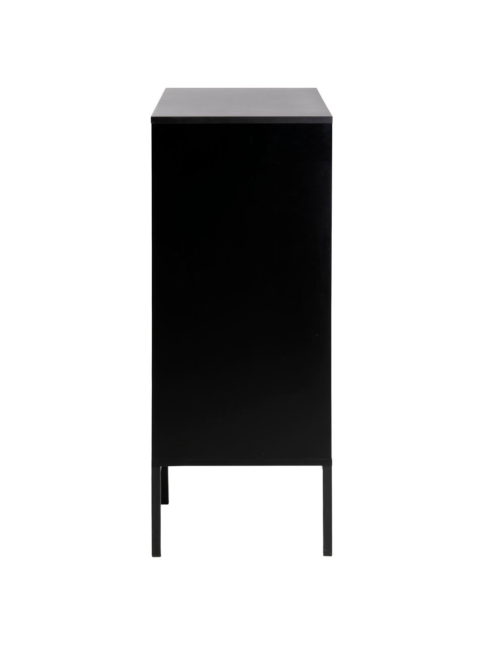 Kommode Seaford, Korpus: Mitteldichte Holzfaserpla, Holzoptik, Schwarz, B 80 x H 103 cm
