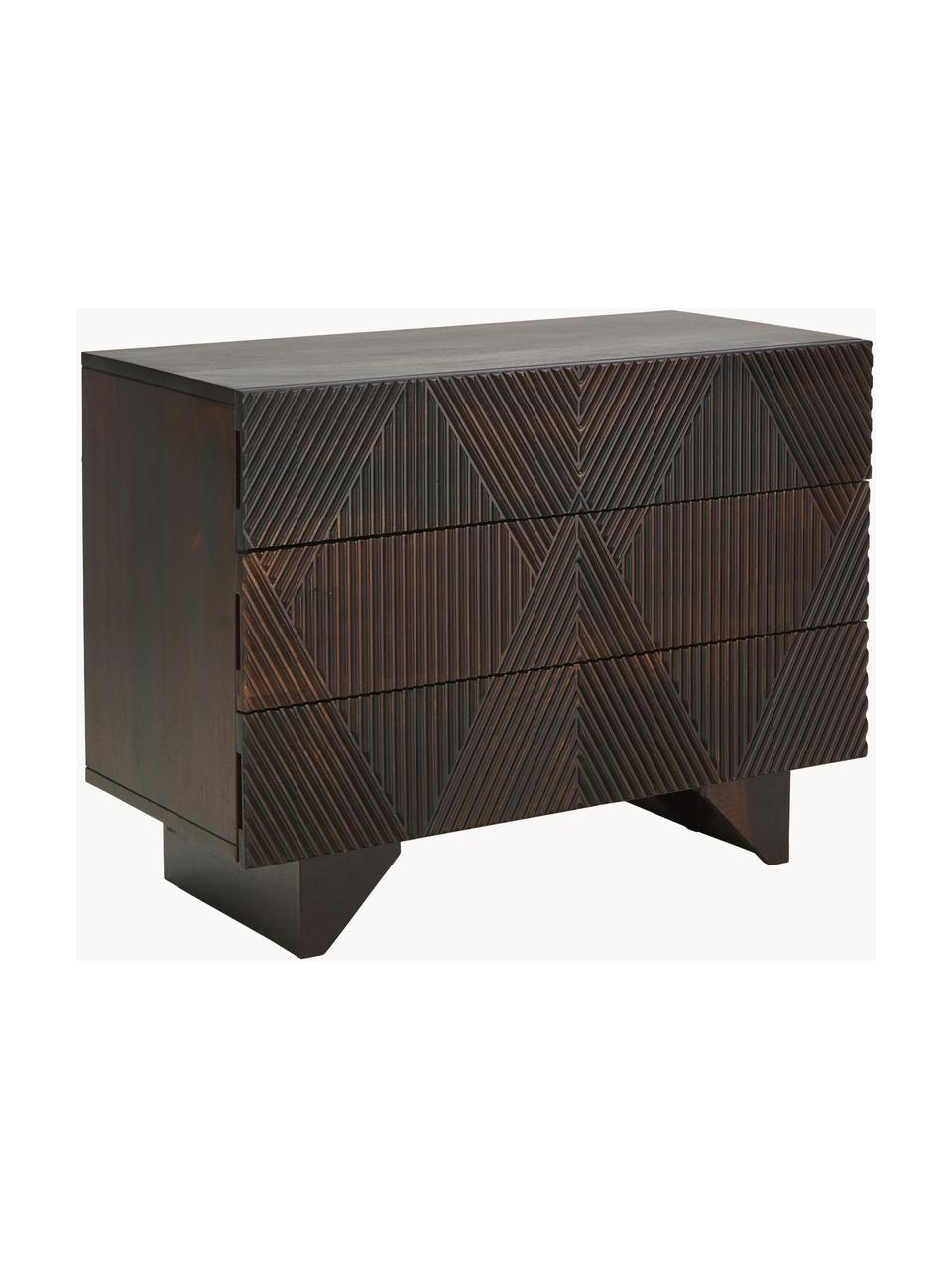 Schubladenkommode Louis aus massivem Mangoholz, Mangoholz, B 100 x H 75 cm
