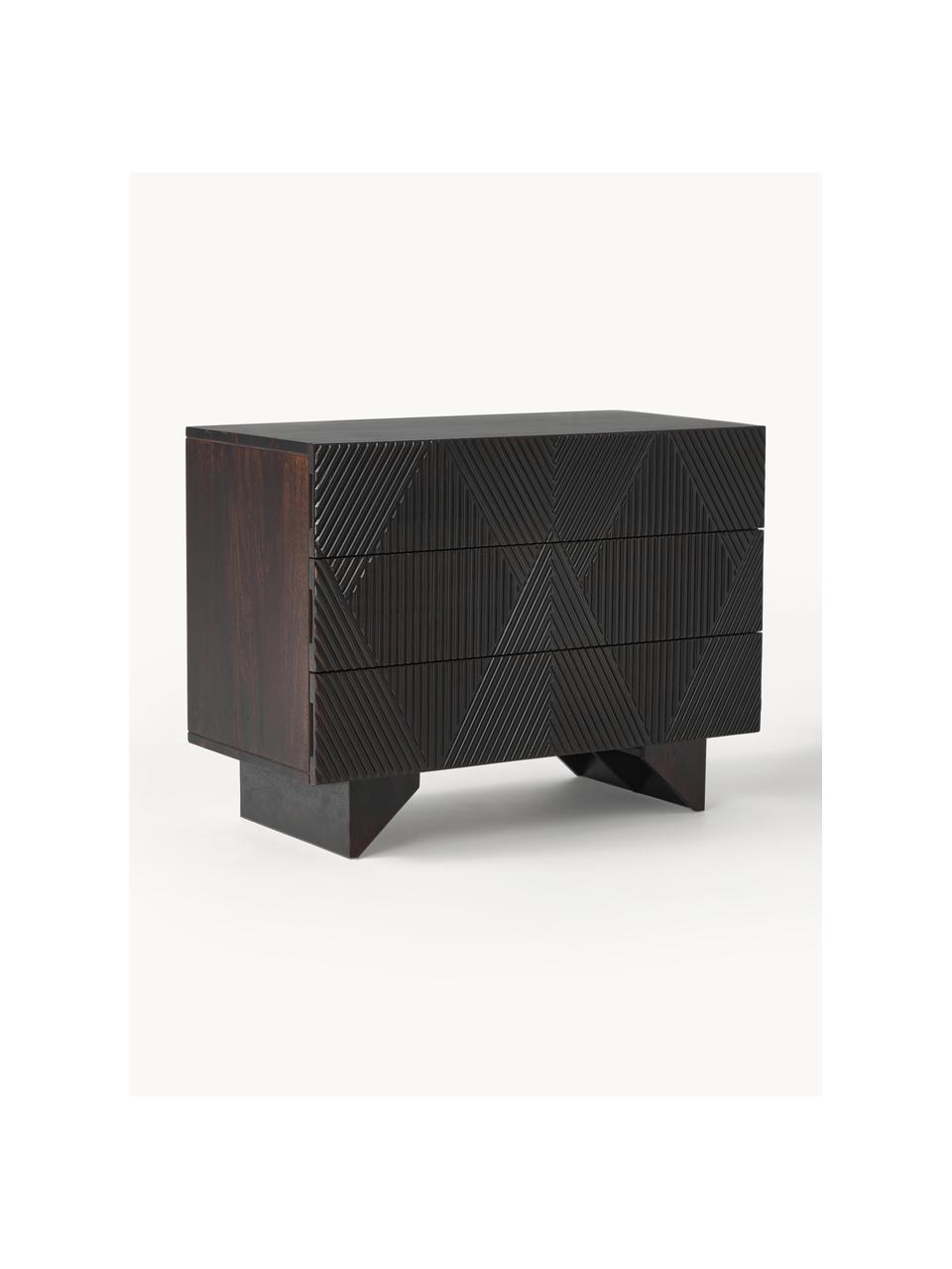 Cassettiera in legno di mango massiccio Louis, Legno di mango, Larg. 100 x Alt. 75 cm