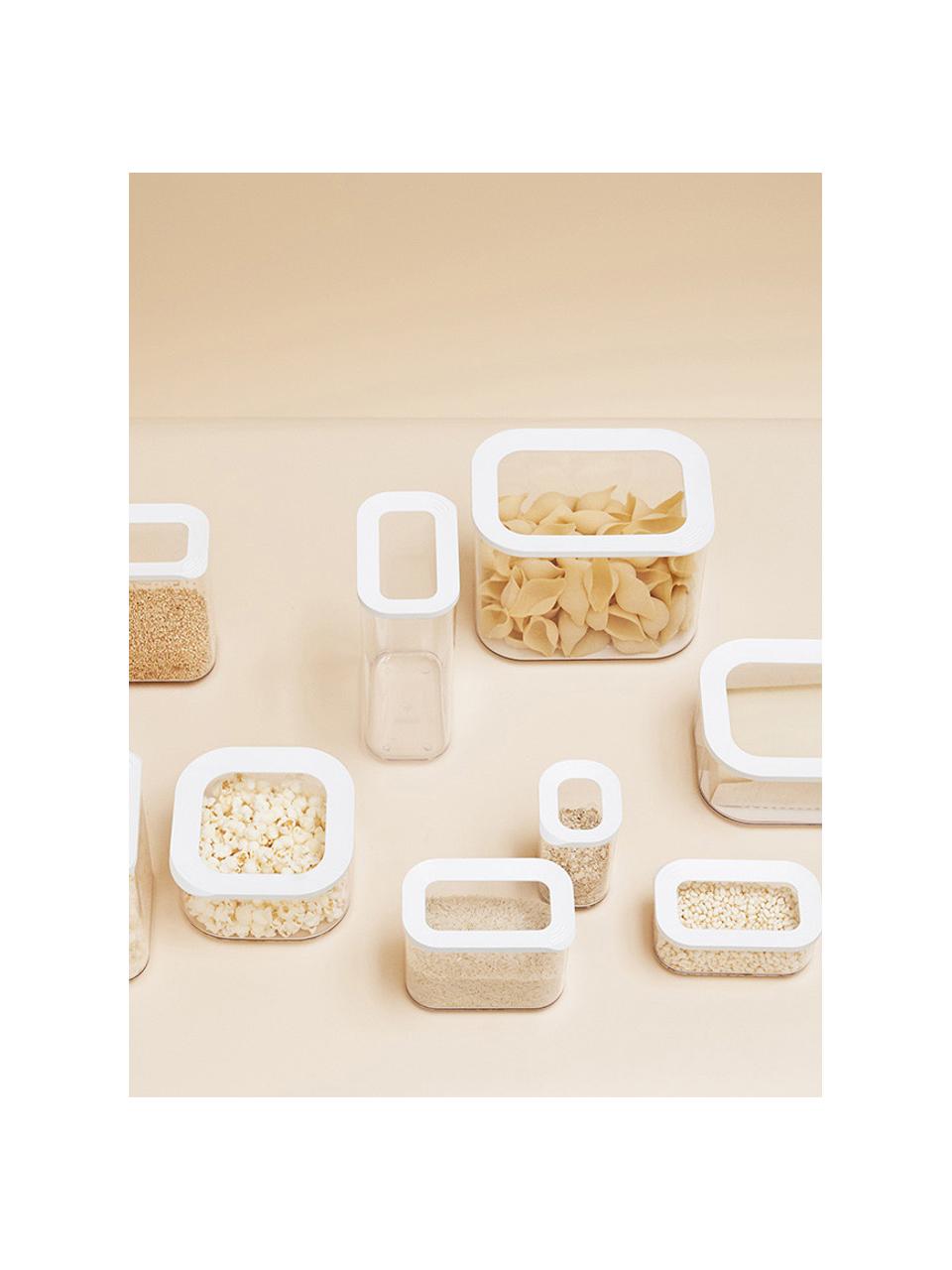 Aufbewahrungsdosen Modula, 5er-Set, Kunststoff, BPA-frei, Weiß, Transparent, Set mit verschiedenen Größen