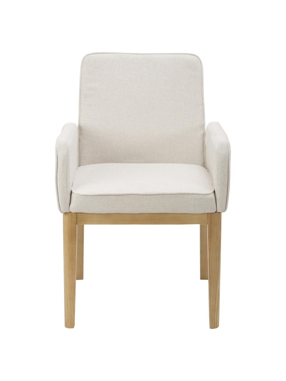 Čalúnená stolička s opierkami Koga, Krémovobiela, Š 54 x V 86 cm