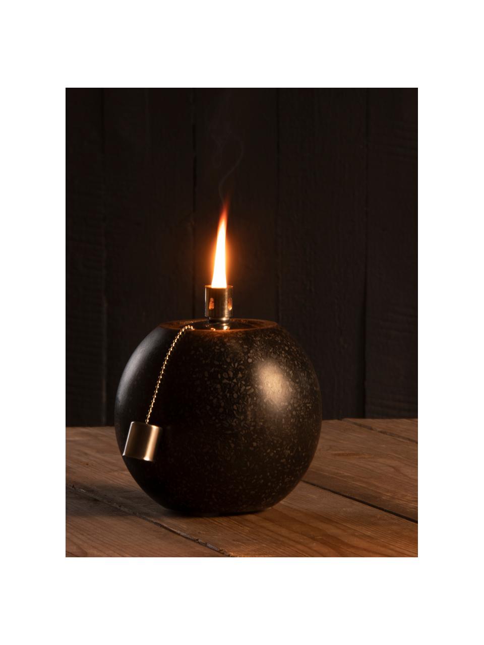 Lampa naftowa z lastryko Tizzi, Lastriko, stal szlachetna, Czarny, Ø 14 x W 17 cm
