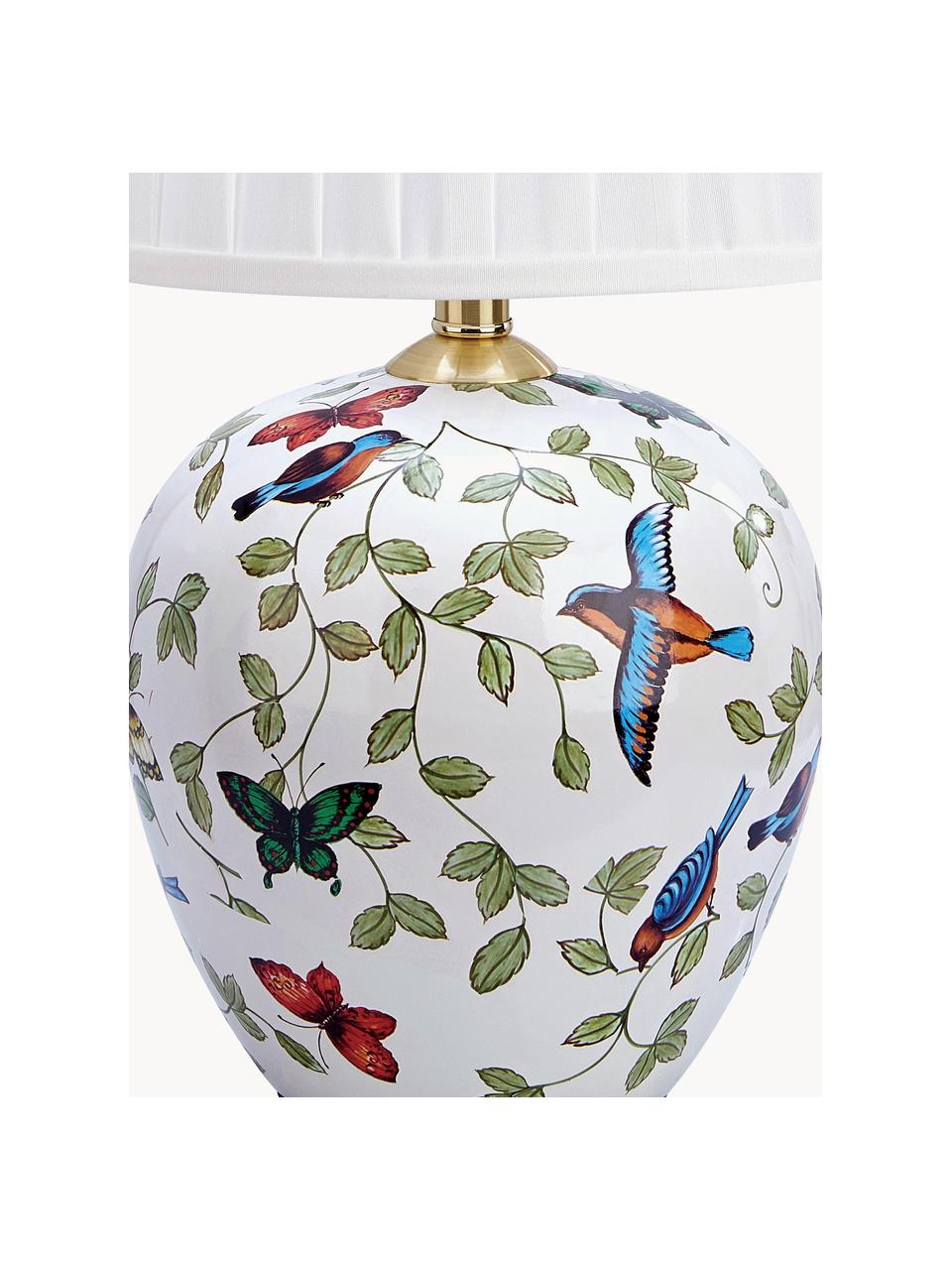 Lampe à poser en céramique Mansion, Blanc, multicolore, Ø 31 x haut. 45 cm