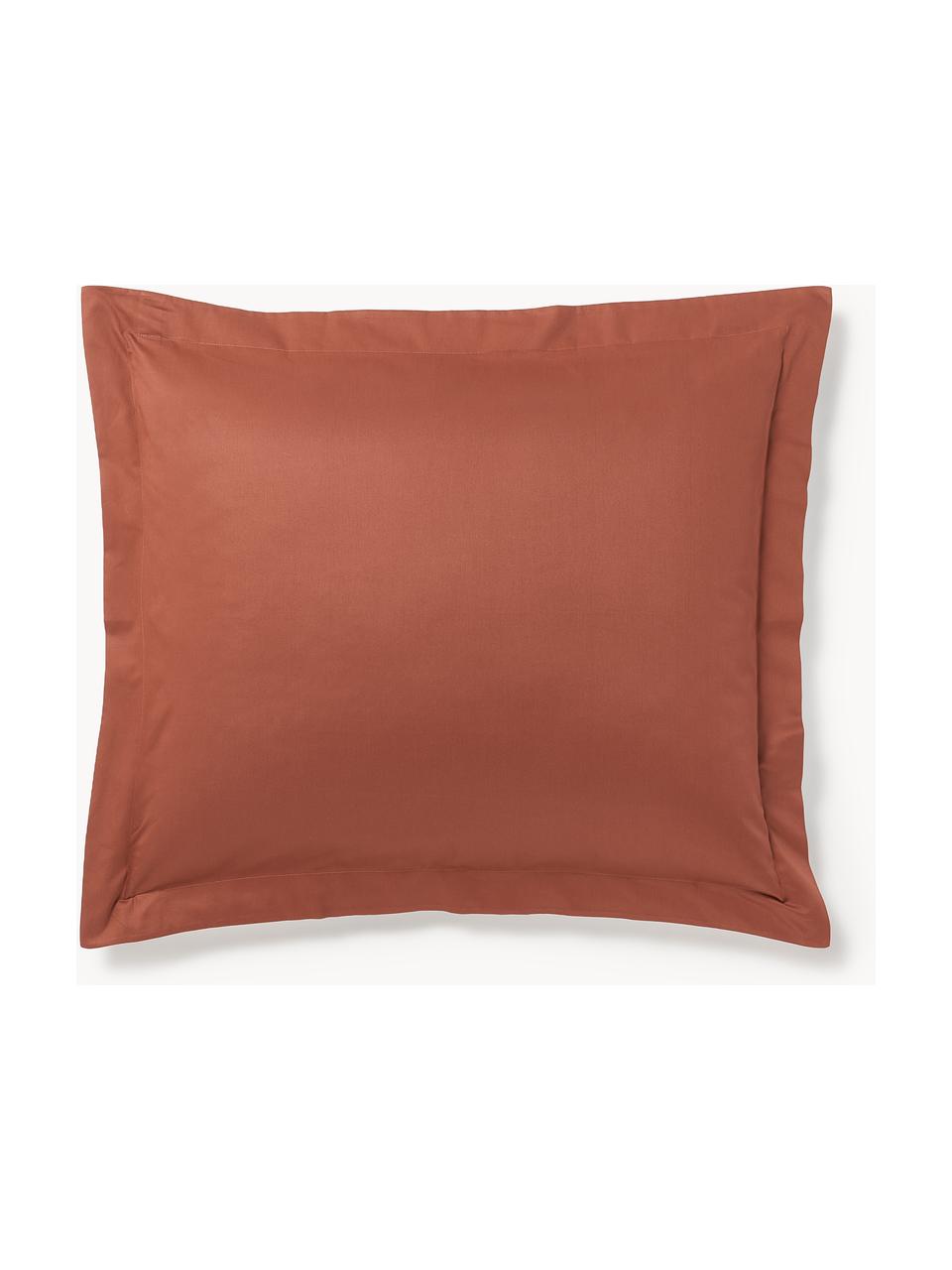 Poszewka na poduszkę z satyny bawełnianej Premium, Terakota, S 70 x D 80 cm