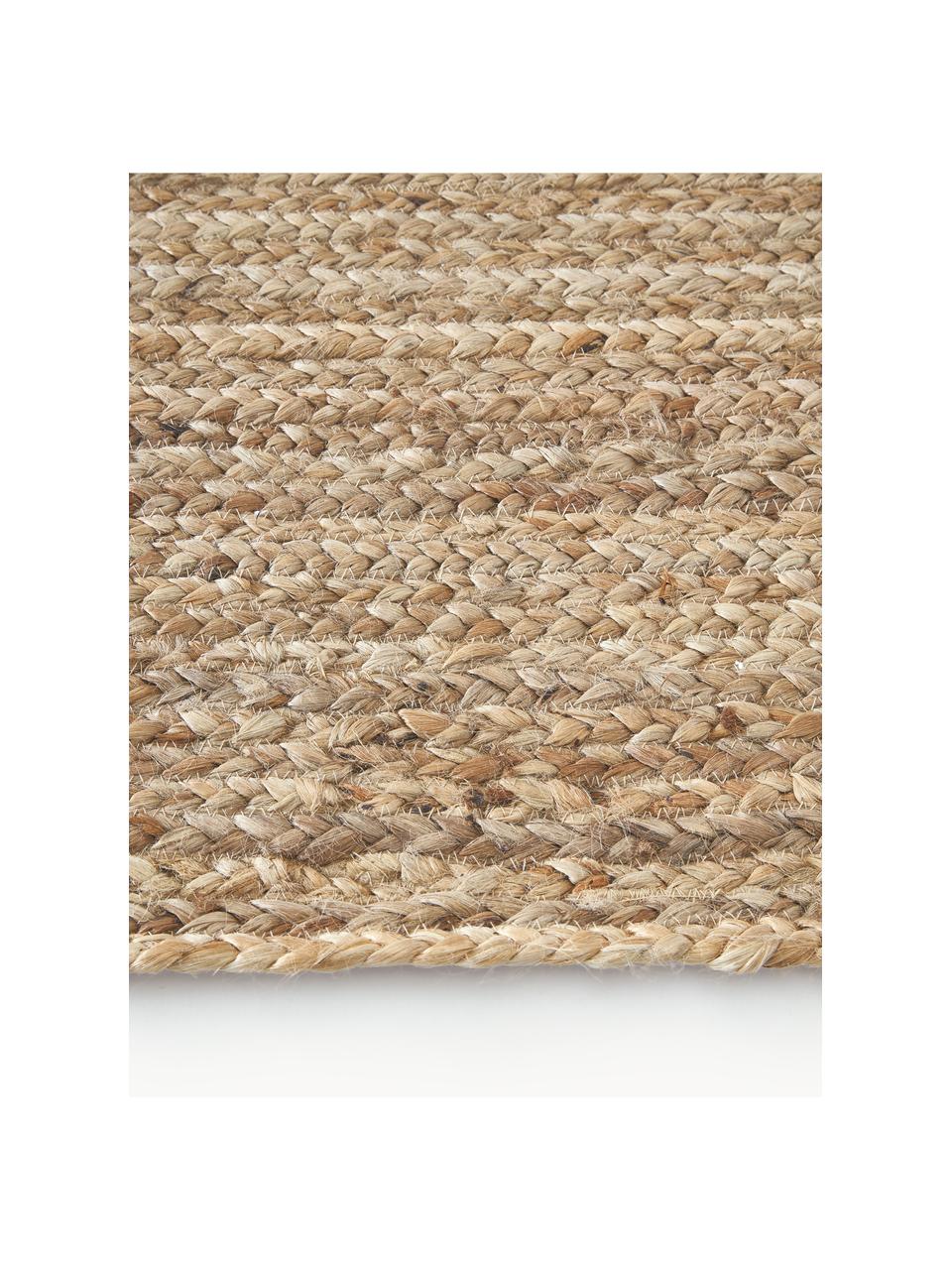 Handgemaakt juten vloerkleed Sharmila, 100% jute, Bruin, B 60 x L 90 cm (maat XXS)