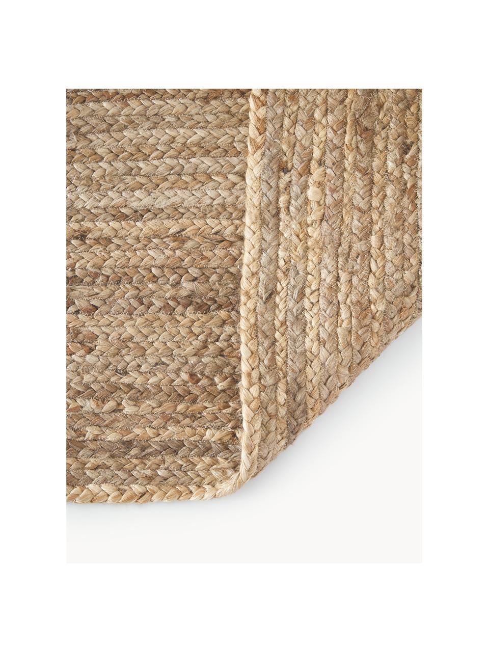 Handgemaakt juten vloerkleed Sharmila, 100% jute, Bruin, B 60 x L 90 cm (maat XXS)