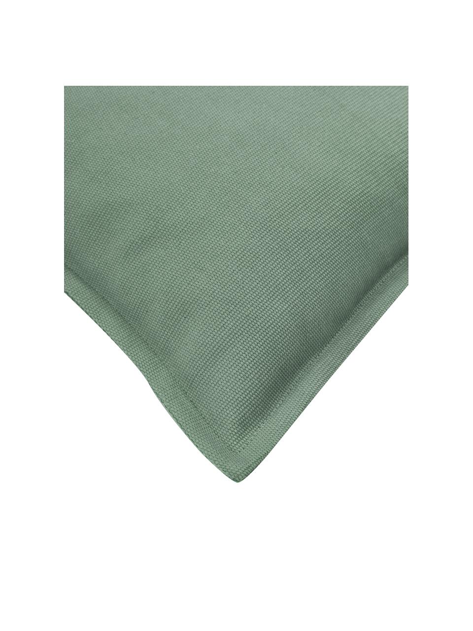 Housse de coussin en coton vert sauge Mads, 100 % coton, Vert sauge, larg. 30 x long. 50 cm