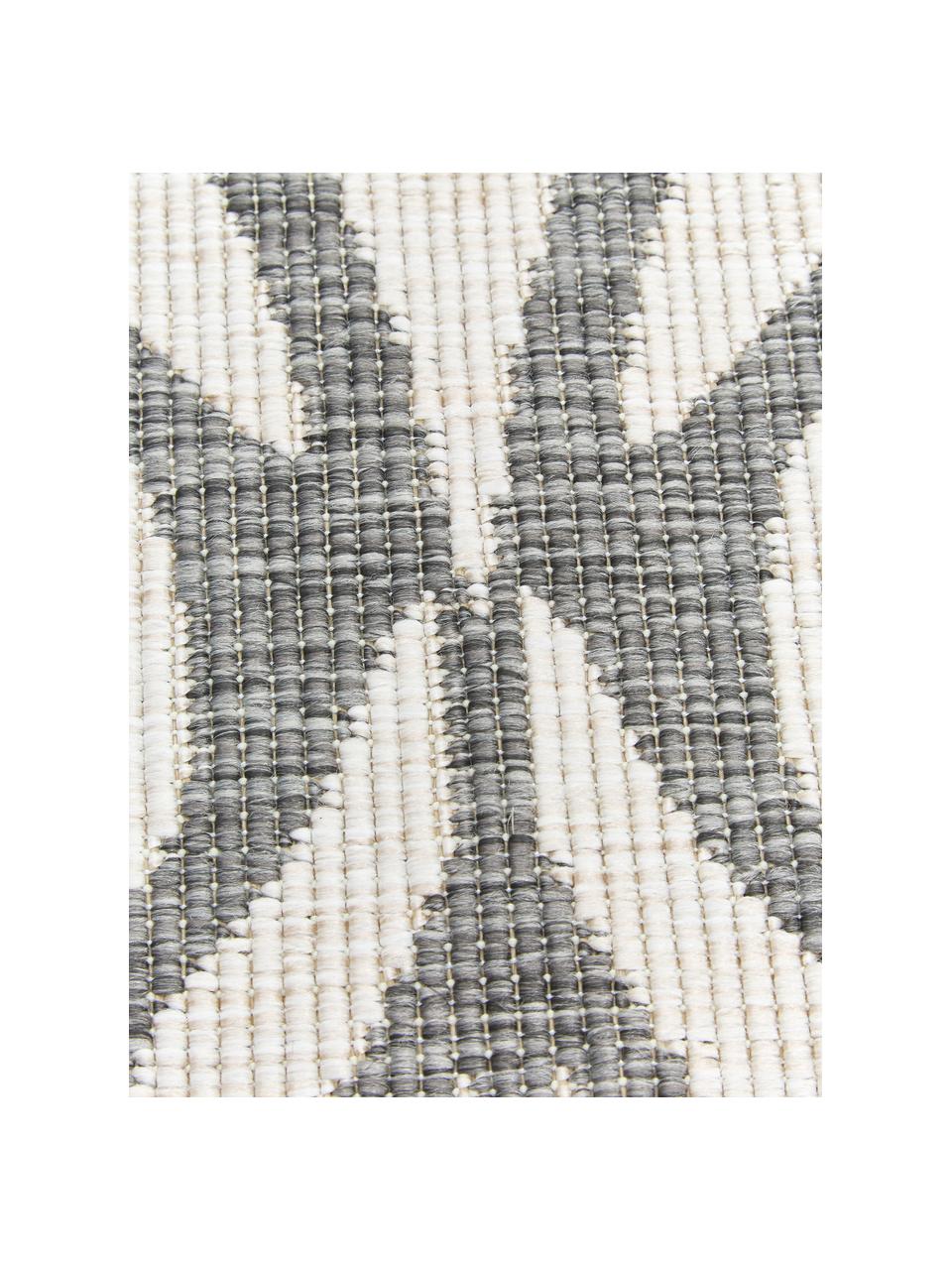 Okrúhly obojstranný koberec do interiéru/exteriéru Madrid, 100 % polypropylén, Sivá, krémová, Ø 200 cm (veľkosť L)