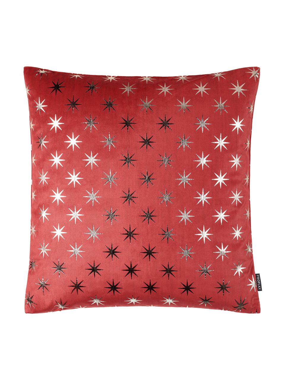 Housse de coussin 40x40 Cosmos, Rouge, couleur argentée