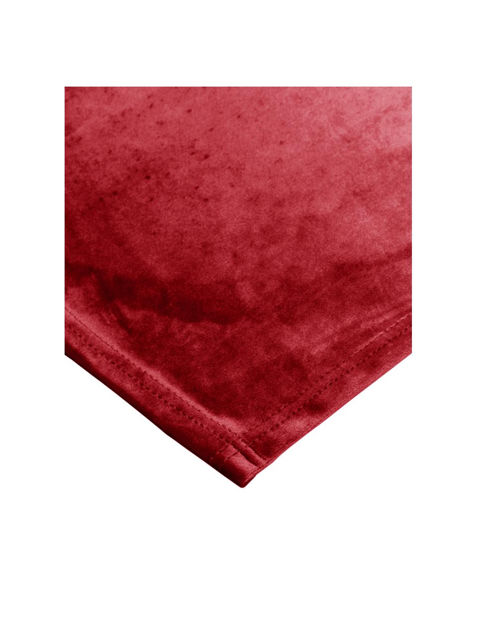 Fluwelen placemats Simone, 2 stuks, 100% polyester fluweel, Rood, 35 x 45 cm
