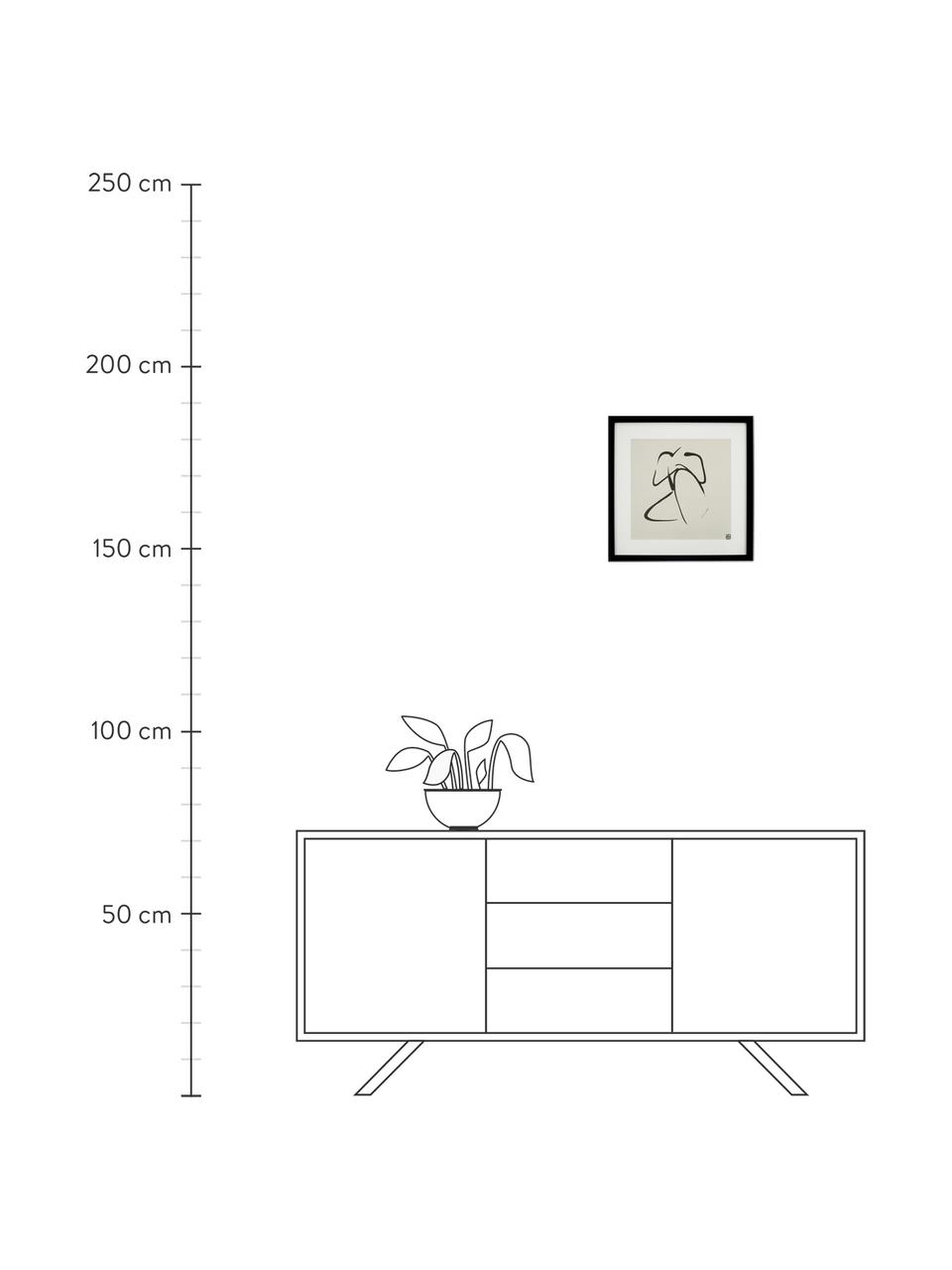 Gerahmter Digitaldruck Akt Lady III, Bild: Digitaldruck, Rahmen: Kunststoff, Front: Glas, Akt Lady III, B 40 x H 40 cm