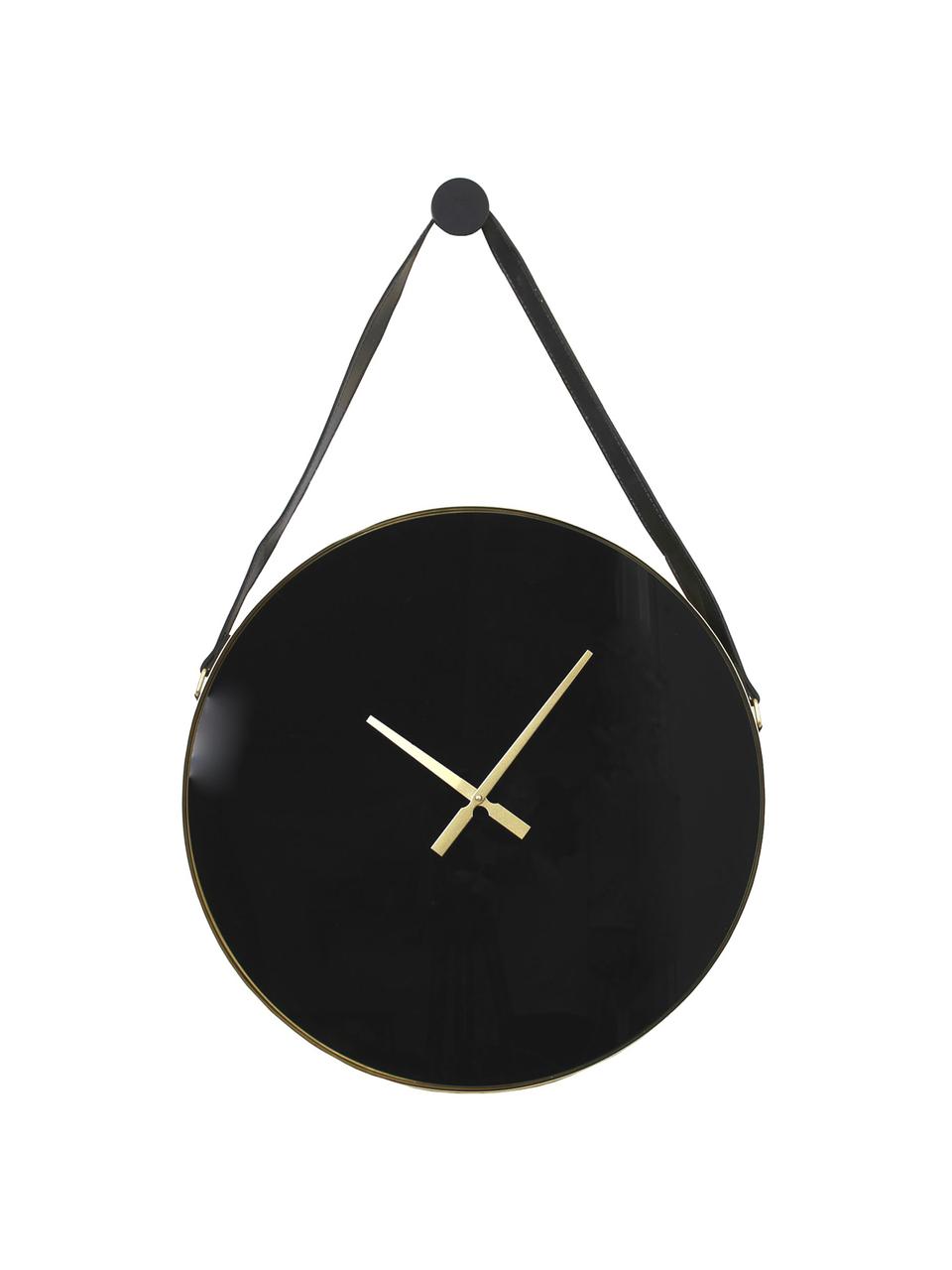 Reloj de pared Liva, Metal, Negro, dorado, An 60 x Al 94 cm