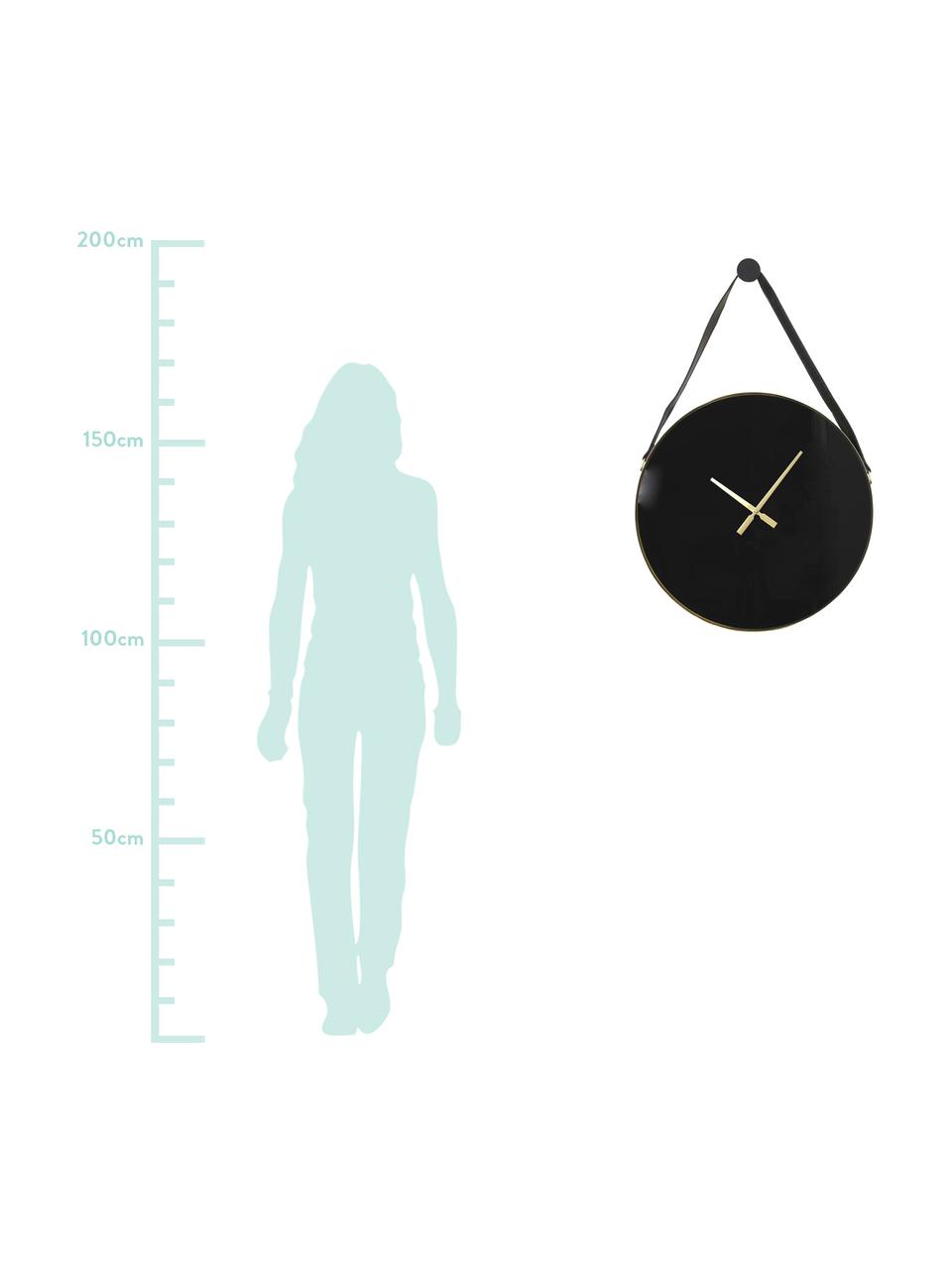 Reloj de pared Liva, Metal, Negro, dorado, An 60 x Al 94 cm