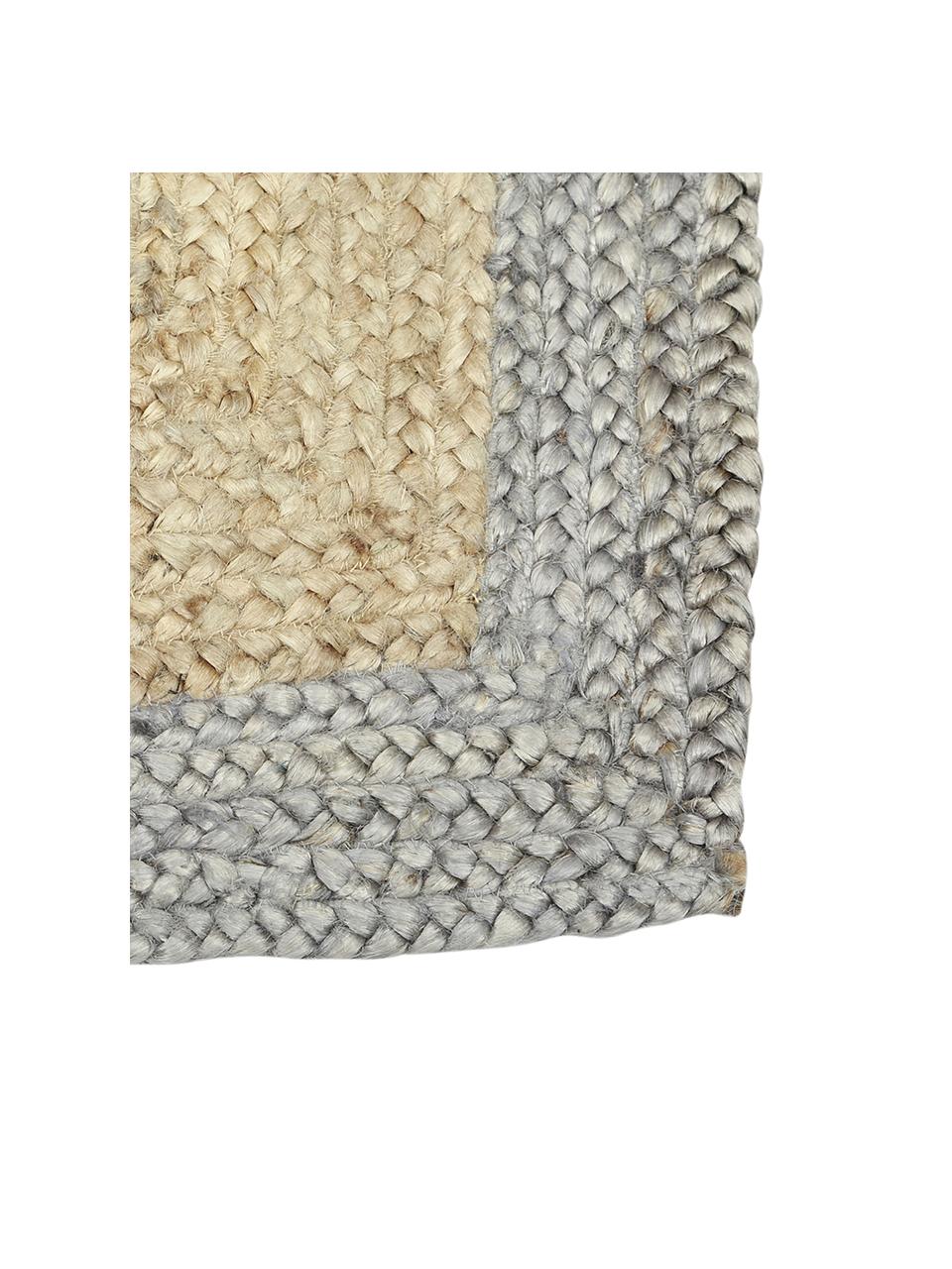 Tapis en jute fait main Shanta, 100 % jute, Brun, gris, larg. 80 x long. 150 cm (taille XS)