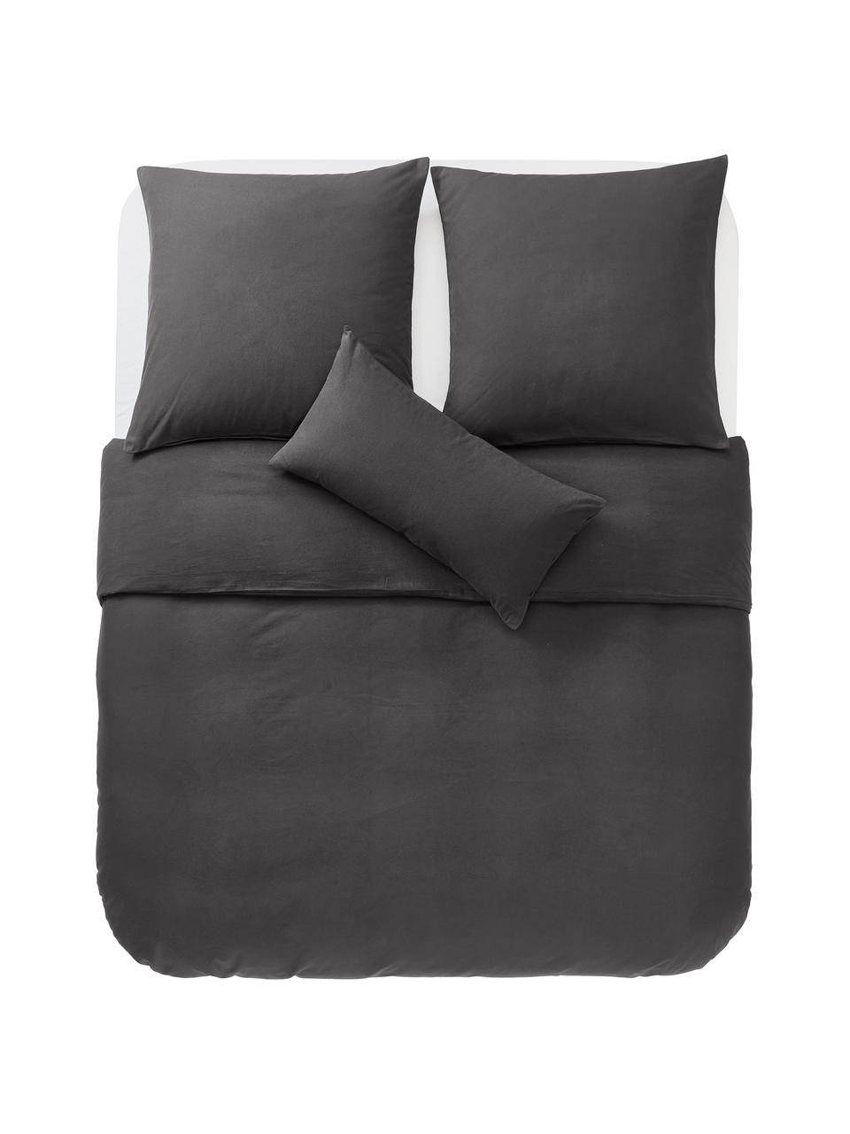 Flanell-Bettdeckenbezug Biba aus Baumwolle in Dunkelgrau, Webart: Flanell Flanell ist ein k, Dunkelgrau, B 200 x L 200 cm