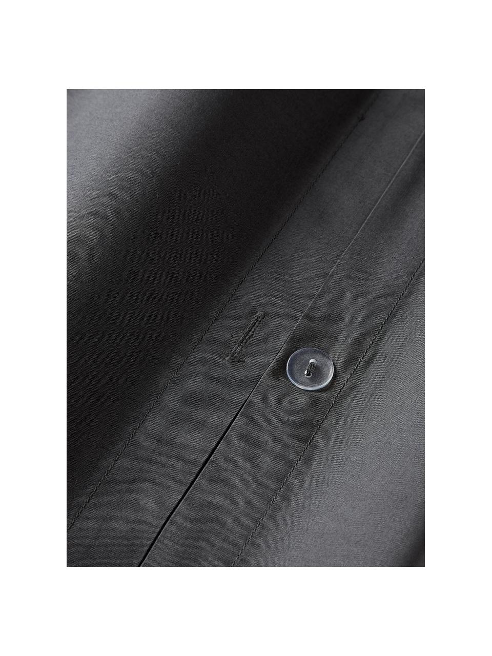 Povlak na polštář z bavlněného perkálu Elsie, Tmavě šedá, Š 40 cm, D 80 cm