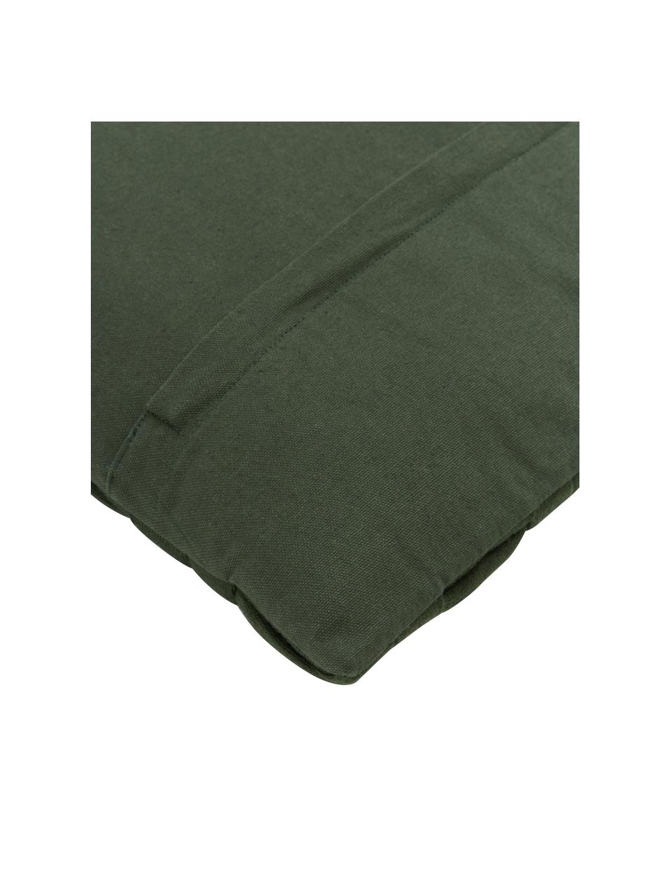 Housse de coussin tissé 40x40 vert foncé Norman, Vert foncé, larg. 40 x long. 40 cm