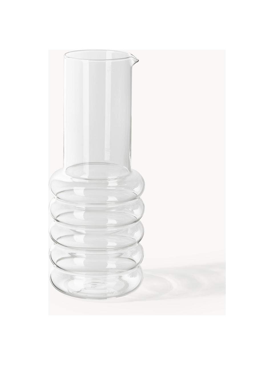 Mundgeblasene Wasserkaraffe Bubbly, 1.1 L, Borosilikatglas, Transparent, 1.1 L