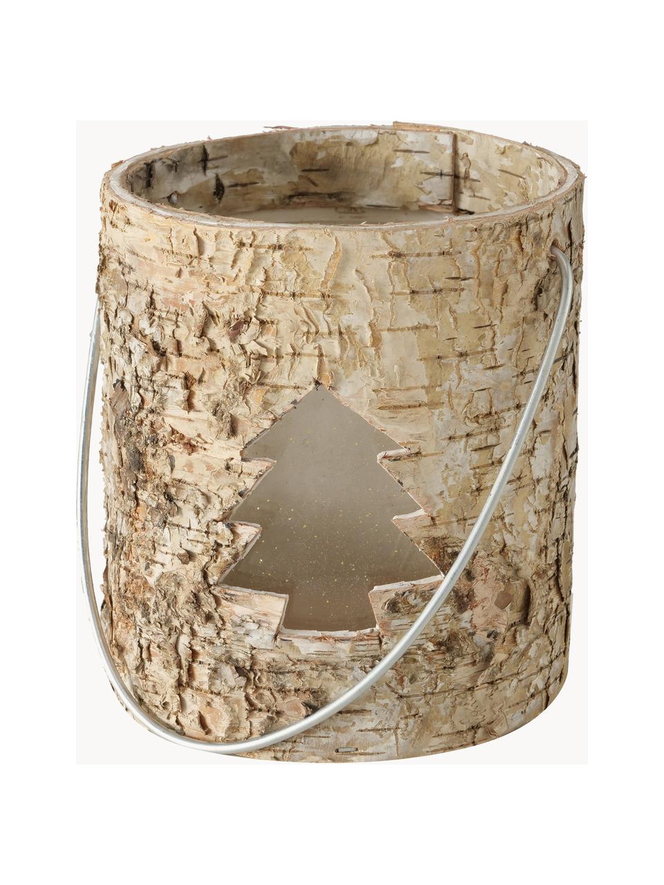 Teelichthalter Ilion, 3er-Set, Bezug: Holz, Griff: Metall, Beigetöne, Holz, Ø 11 x H 13 cm