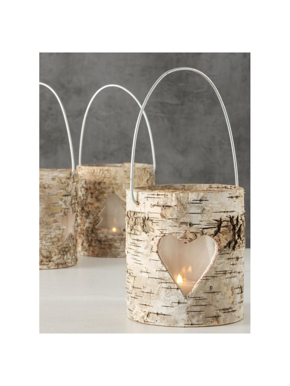 Komplet świeczników na tealighty Ilion, 3 elem., Odcienie beżowego, drewno naturalne, Ø 11 x W 13 cm
