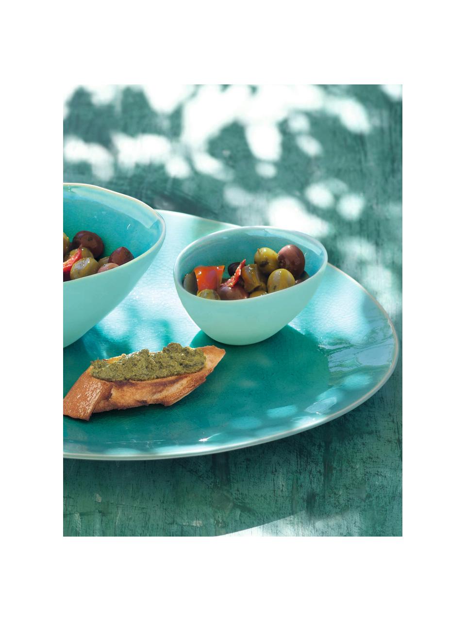 Assiette plate porcelaine turquoise Plage, 2 pièces, Turquoise
