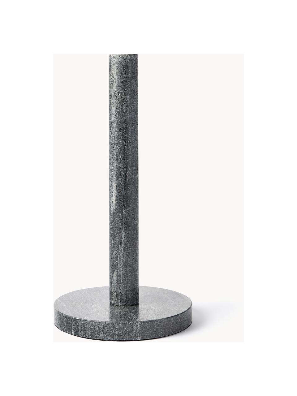 Marmor-Küchenrollenhalter Agata, Marmor, Anthrazit, marmoriert, Ø 15 x H 30 cm