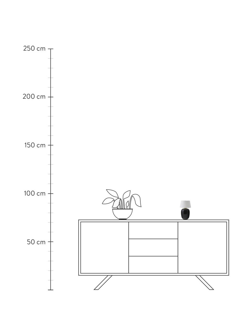 Stmívatelná stolní lampa s USB portem Torso, Bílá, černá, Ø 12 cm, V 20 cm