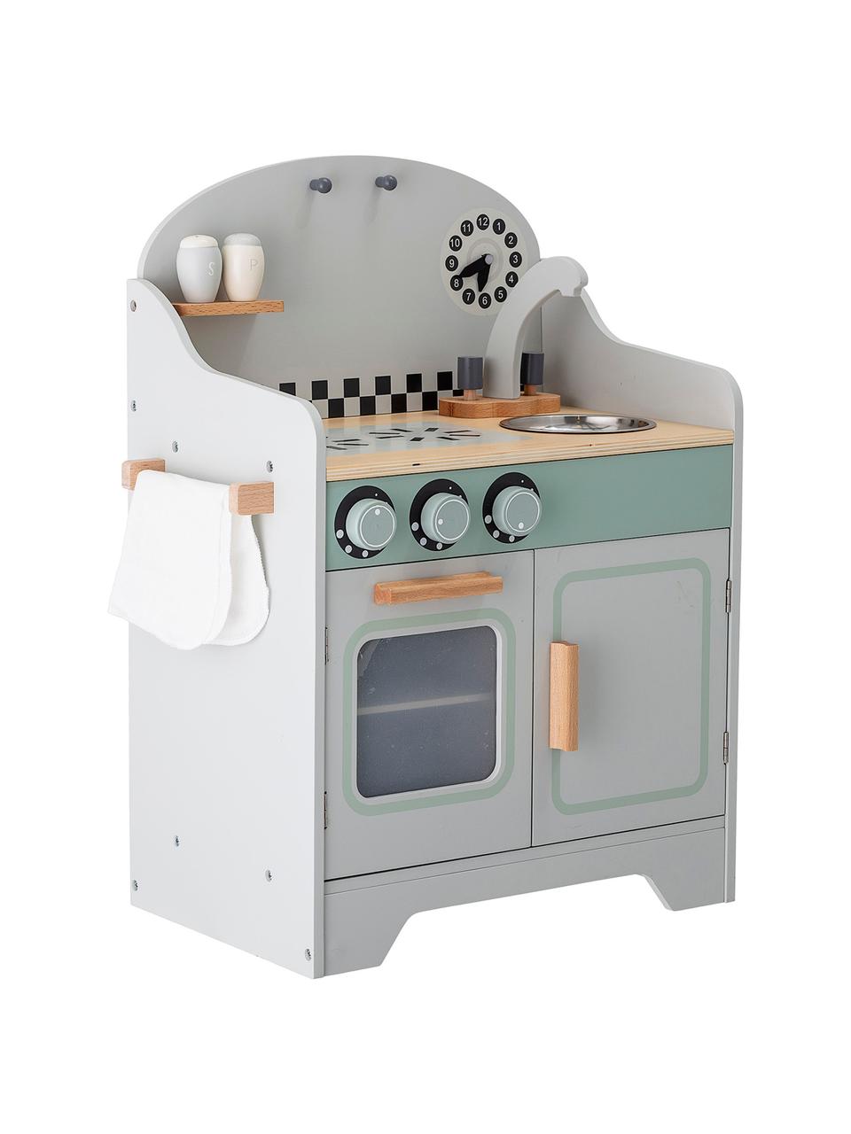 Cucina giocattolo Minicook, Pannello di fibra a media densità (MDF), legno di loto rivestito, Grigio, multicolore, Larg. 43 x Alt. 58 cm