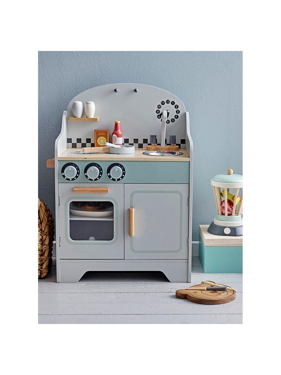 Cucina giocattolo Minicook, Pannello di fibra a media densità (MDF), legno di loto rivestito, Grigio, multicolore, Larg. 43 x Alt. 58 cm