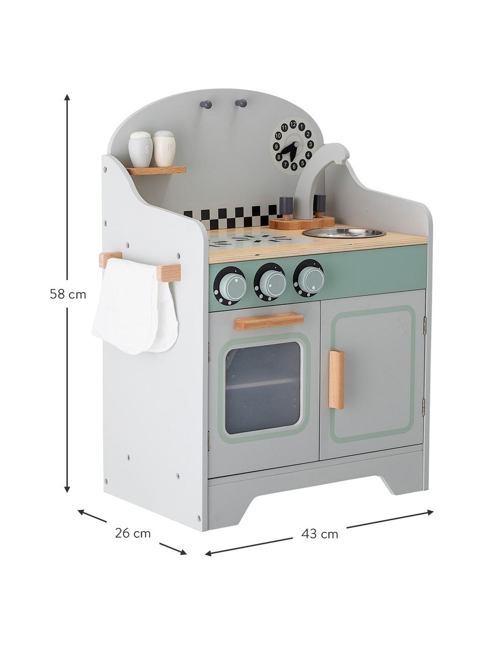 Cocina de juguete Minicook, Tablero de fibras de densidad media (MDF), madera de loto, recubierto, Gris, multicolor, An 43 x Al 58 cm