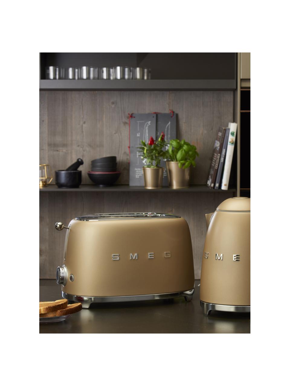 Kompakt Toaster 50's Style, Edelstahl, lackiert, Beige, matt, B 31 x T 20 cm