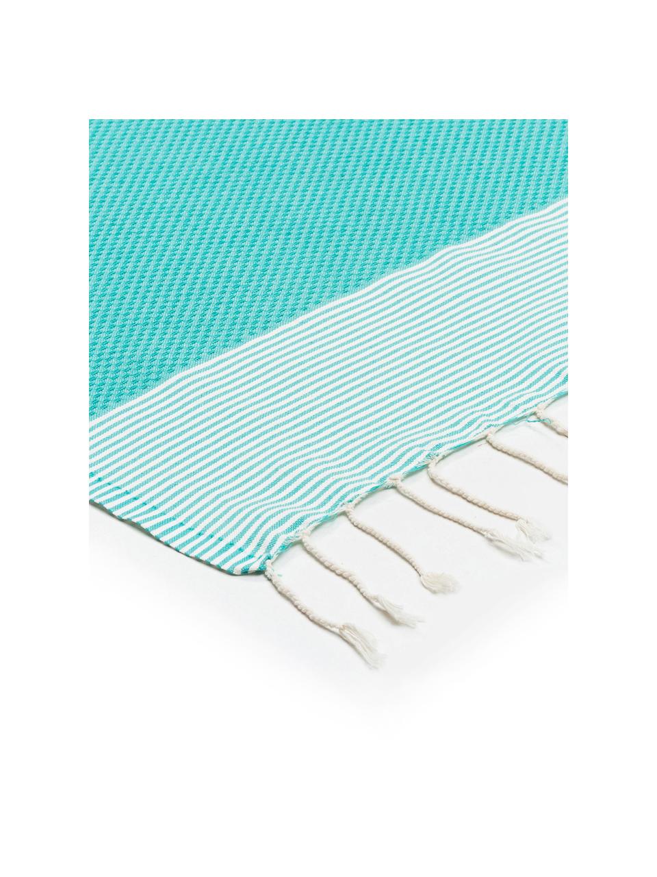 Fouta Ibiza, Vert turquoise, blanc