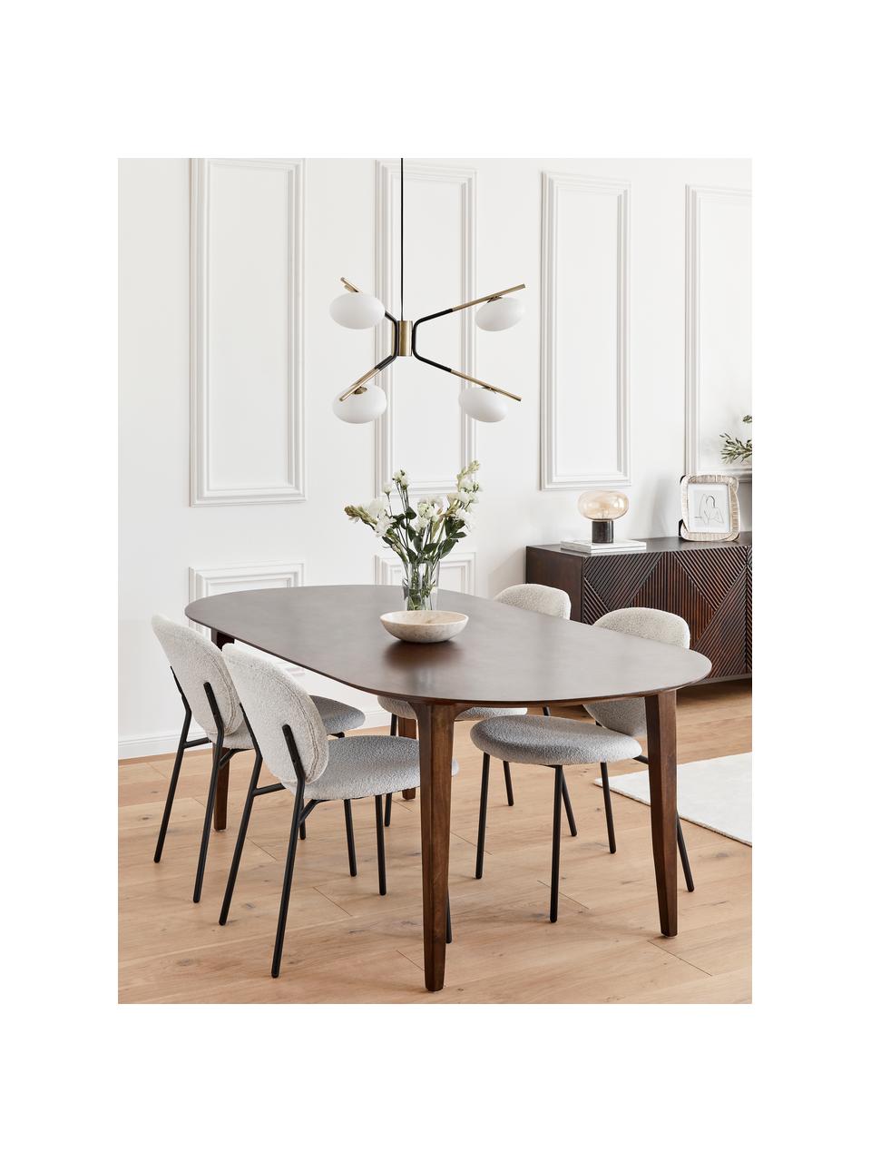 Grande suspension design Guna, Noir, couleur laitonnée, Ø 70 cm