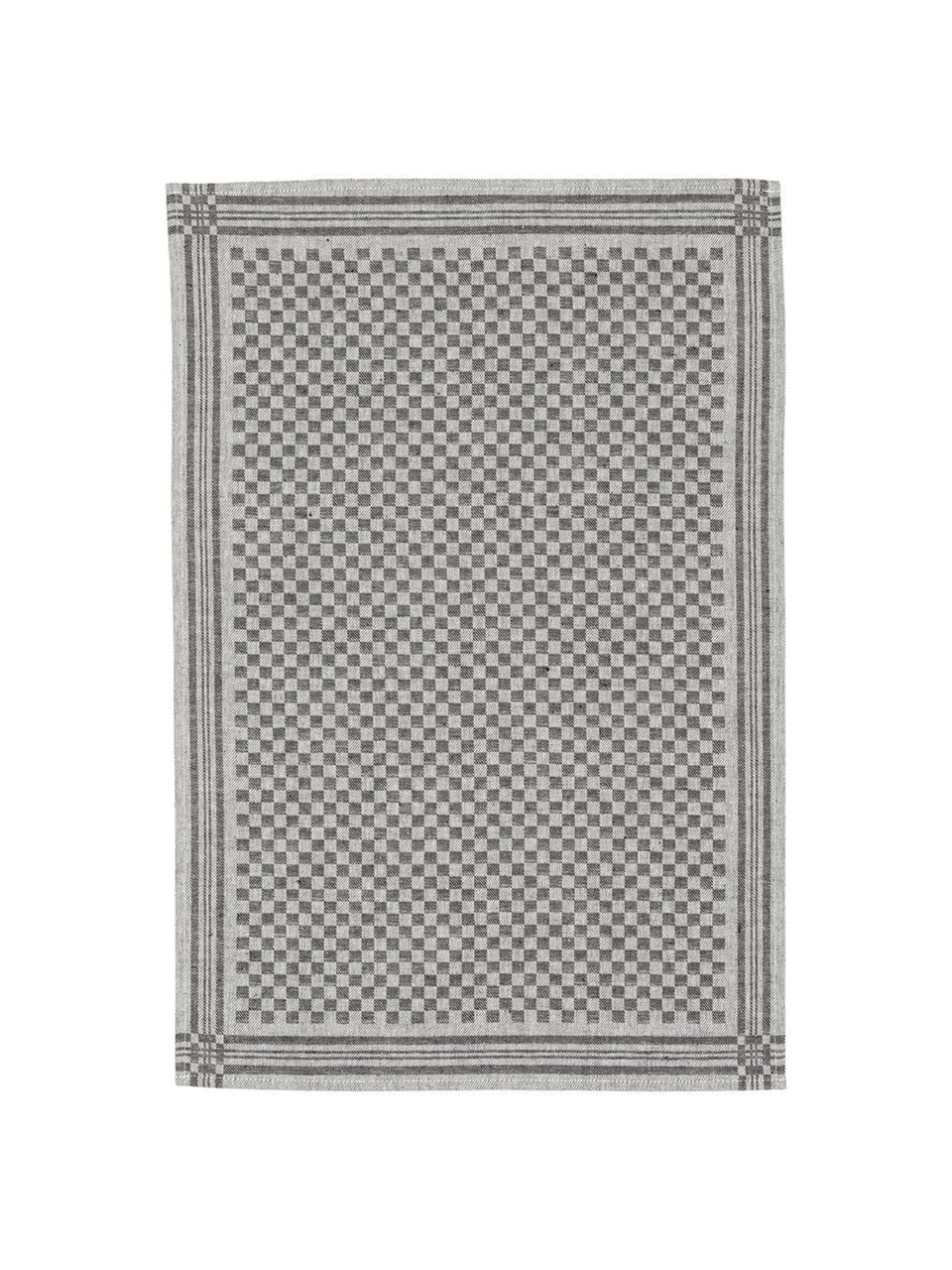 Ręcznik kuchenny Schachbrett, 2 szt., Czarny, kremowy, S 50 x D 70 cm