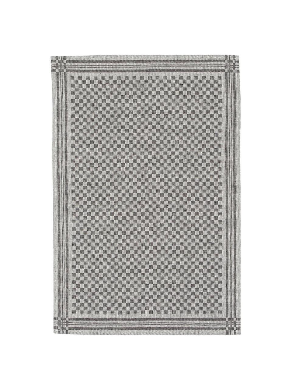 Ręcznik kuchenny Schachbrett, 2 szt., Czarny, kremowy, S 50 x D 70 cm