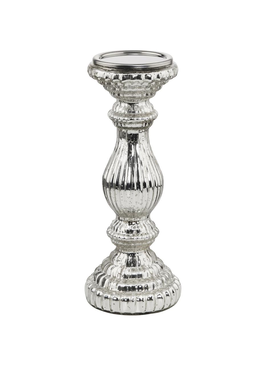 Candelabro Royal, Vetro rivestito, Argentato, Ø 11 x Alt. 30 cm