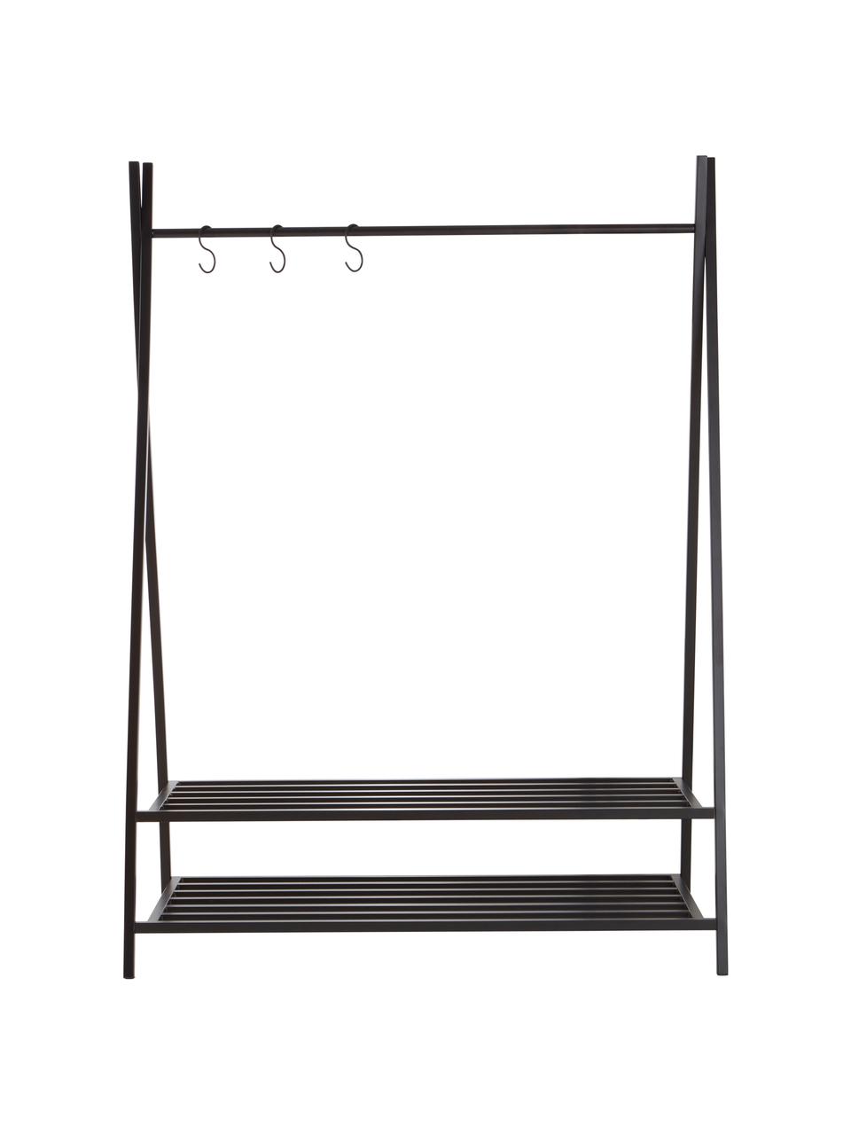 Metall-Garderobe Preston in Schwarz, Stahl, pulverbeschichtet, Schwarz, B110 x H 150 cm