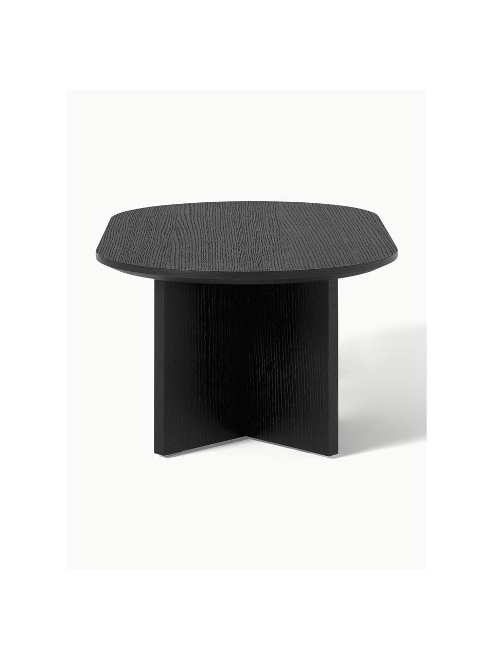 Oválny drevený konferenčný stolík Toni, MDF-doska strednej hustoty s dyhou z orechového dreva, lakované

Tento produkt je vyrobený z trvalo udržateľného dreva s certifikátom FSC®., Čierna, Š 100 x D 55 cm