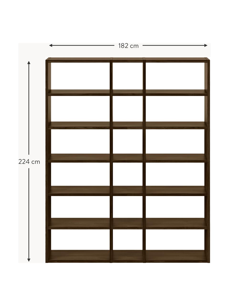 Estantería de madera grande Pombal, Aglomerado chapado en madera de nogal

Este producto está hecho de madera de origen sostenible y con certificación FSC®., Madera, marrón oscuro pintado, An 182 x Al 224 cm