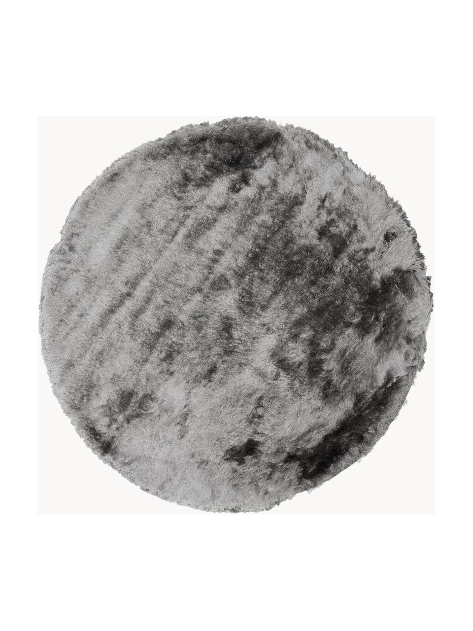 Tapis rond shaggy gris clair Jimmy, Gris foncé, Ø 200 cm (taille L)
