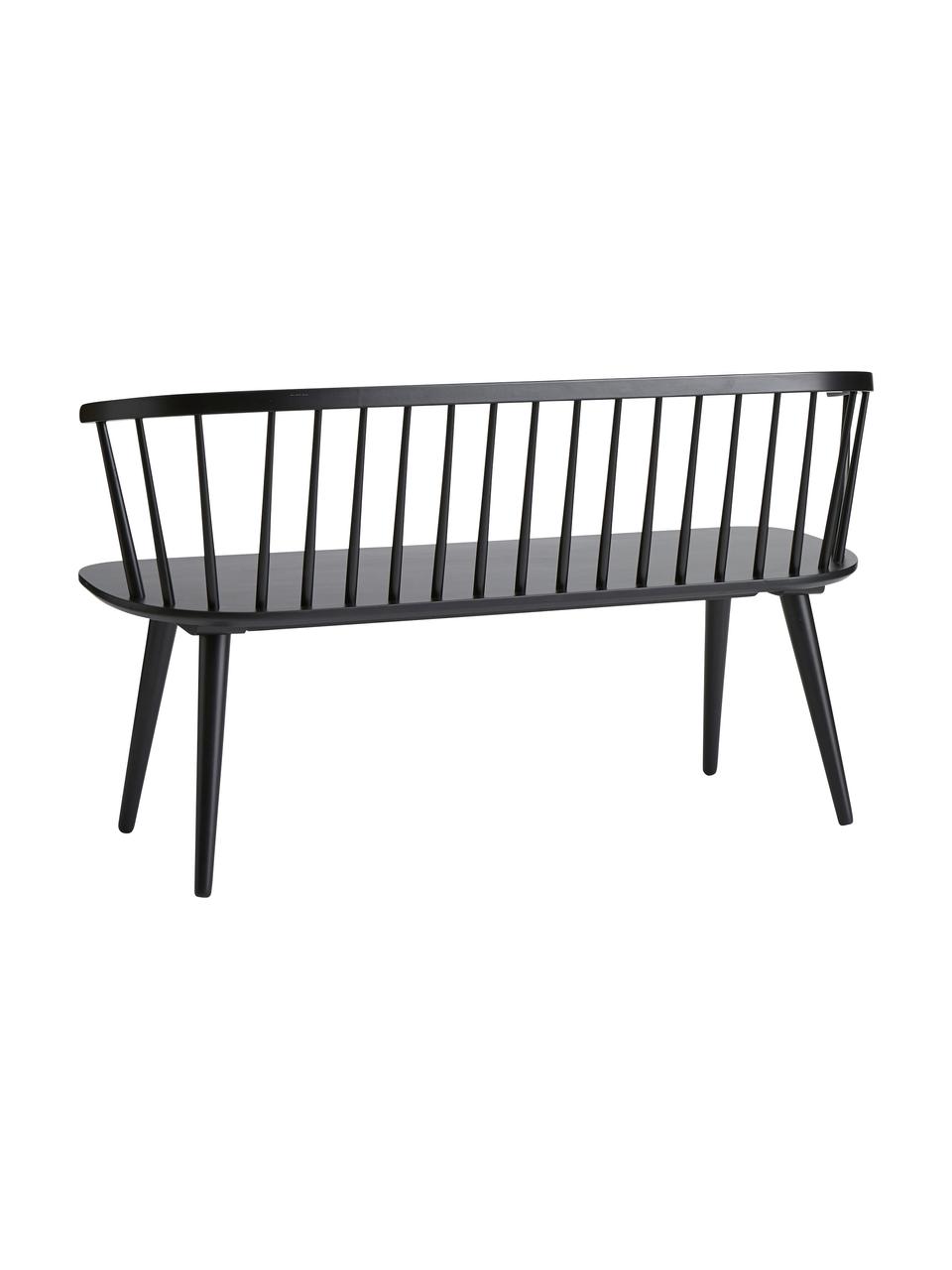 Zitbank Jolina van rubberhout, Massief rubberhout, Zwart, B 134 cm x H 76 cm