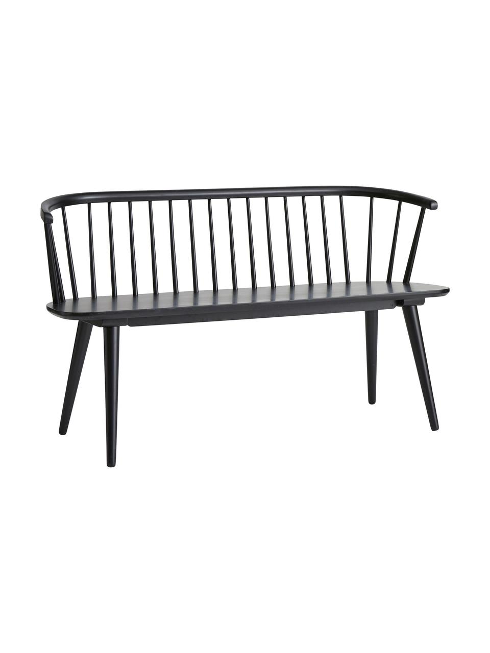 Zitbank Jolina van rubberhout, Massief rubberhout, Zwart, B 134 cm x H 76 cm